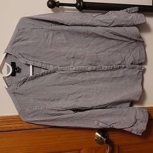 Atmosphere Black & white stripped dress shirt size 6 with 3/4 sleeves